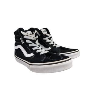Vans Shoes Kids 3.5 Sneaker Sk8 Hi Skate Casual Suede Lace Up Black Active Youth
